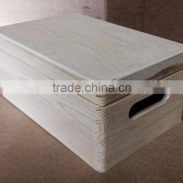 Custom Big Hinging Lid Pine Wooden Crate