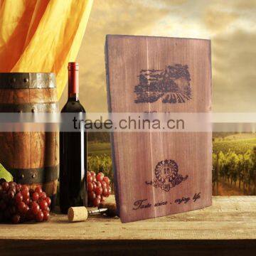 Custom wood antique wine packing box with hand holder wholesale