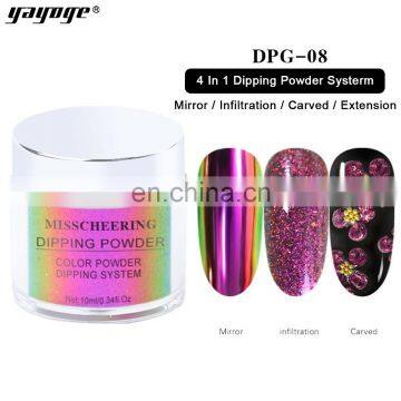 new product ideas 2021 Effect Acrylic chrome dipping Mirror Nail Powder 4 ine 1 nail dip powder gel accessary