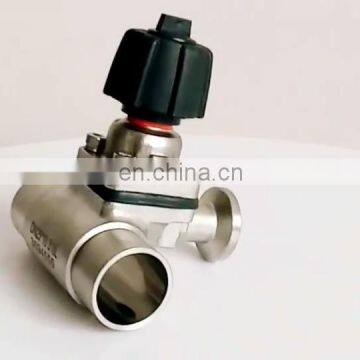 SS316 Sanitary Zero Dead Leg T type Diaphragm Valve for Pharmaceutics