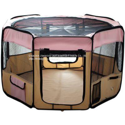 Portable Foldable Pet Exercise Pen Kennel + Carrying Case for Larges Dogs Small Puppies/Cats | Indoor/Outdoor Use pet cage