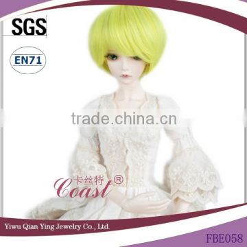 cute short bright yellow straight bob styles BJD doll wigs