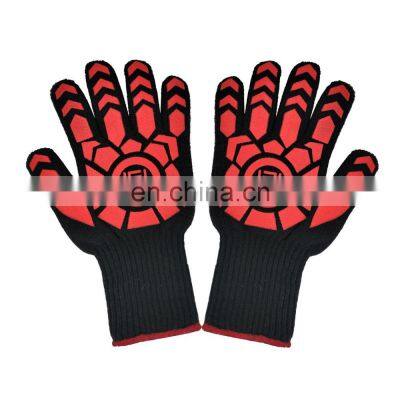 Amazon Suppliers Kitchen Oven Extreme Heat Resistant Gloves, Silicone BBQ Gloves For Grill Gloves EN407 CE