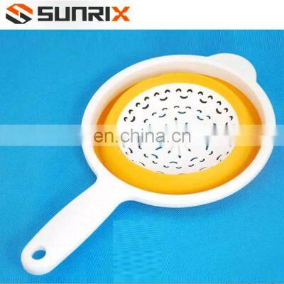 Folding Space-Saving Fruit Vegetable Baskets With Handle, Food Strainer Drainer Bowls, Kitchen Collapsible Silicone Colander