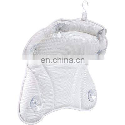 Neck Support Luxury Anti-Slip 4D Mesh Bath Tub Non Slip Spa Wasable Bath Pillow for Tub Head Rest photo-3