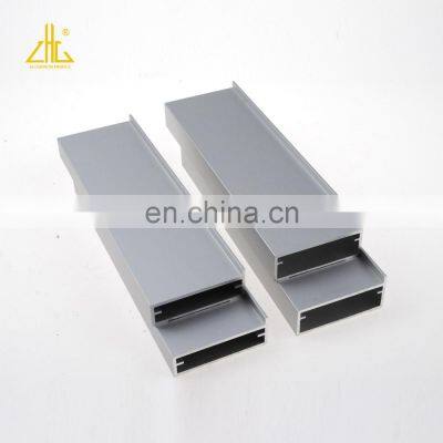 Anodized Glass Display Extruded Frame With Aluminium Kitchen Cabinet Handle Profiles photo-4