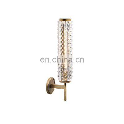 SIMPLE POST-MODERN INS style all copper wall lamp harbor-style Light Luxury Crystal Living Room bedroom bedside aisle wall lamps