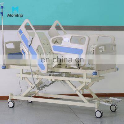 New Year Sale Customized Angle Indicator Motorized Electric 5 function Hospital Medical Patient Beds With 4 Mute Casters