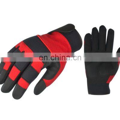 High Performance high abrasion resistant Synthetic leather Mechanic Glove