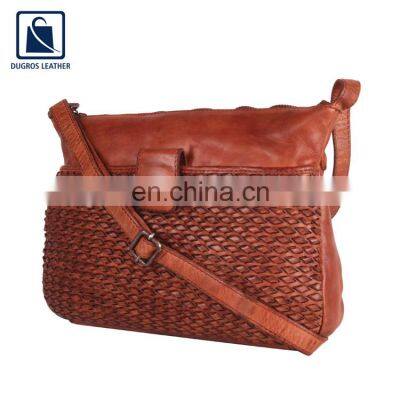 Hot Selling Good Quality Luxury Zipper Closure Type Genuine Leather Side Bag at Competitive Price photo-3