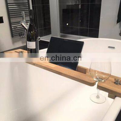 Bathroom Multi-function Expandable Bamboo Bathtub Tray With Extending Sides