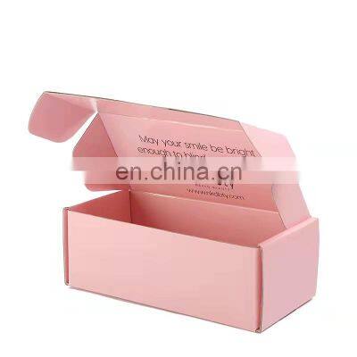 Custom Logo Cardboard Cartons Shipping Mailer Box Pink Mailing Cloth Clothing Corrugated Packaging Boxes