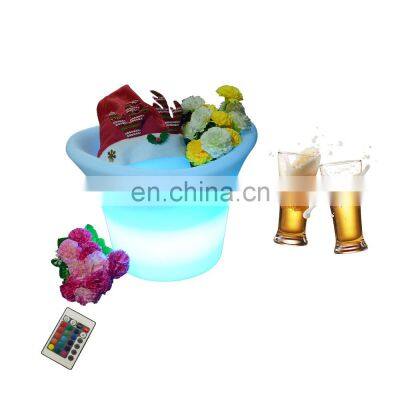 party night club decoration luminous plastic light up ice bucket restaurant serving tray hot sale lithium battery charge bucket