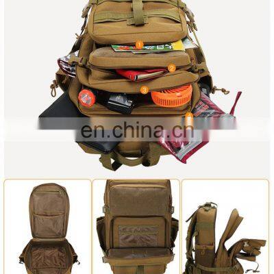 Wholesale High Capacity Outdoor Waterproof Hiking Survival Knapsack Sport Bag Black Tactical Backpack photo-2