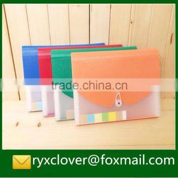 Colorful Button Expandable Plastic File Folders with index divider