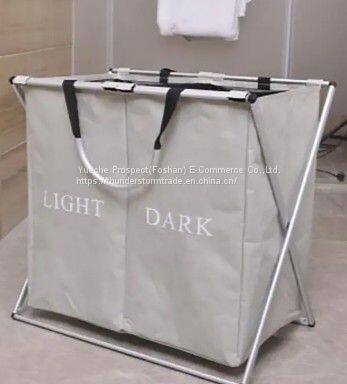 Laundry Hamper With X Aluminum Frame Dirty Laundry Bag For Travel Portable Hotel Laundry Bag photo-4