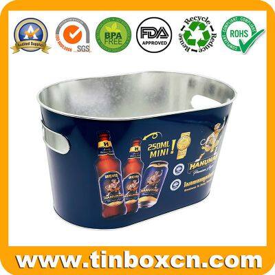 3L/5L/8L Customized Heineken Galvanized Tin Ice Bucket With Double Sides Printing and Handle For Beer photo-4