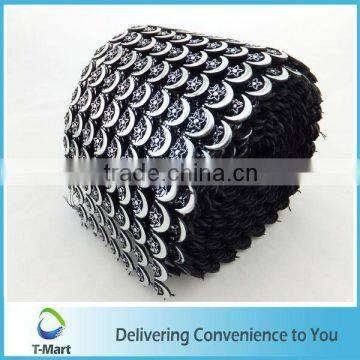 Alibaba Export usa Moon Shaped Plastic Rhinestone Mesh Trimming For Bags/Shoes