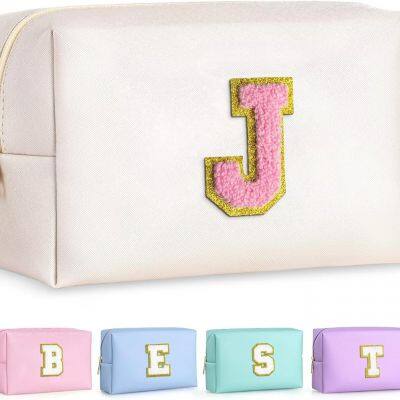 Travel Makeup Bag Chenille Letter Pouch Cosmetic Bag