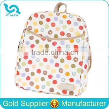 Designer Polka Dot Waterproof Oilcloth Mummy Backpack Custom Mummy Backpack Bag 2015