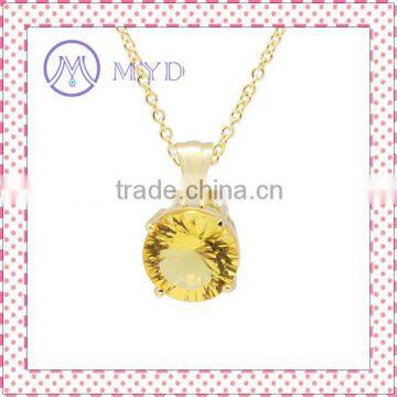 Round Glass Gold Plate Necklace