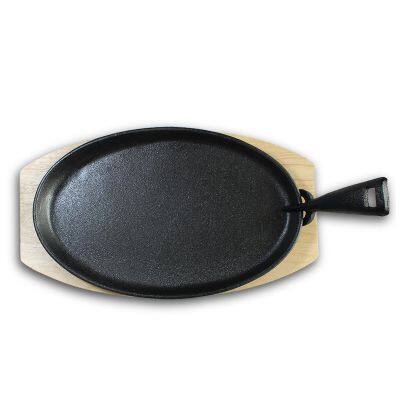 On Sale Cast Iron No Coating Frying Grill Pan Sizzling Steak Plate Light Weight Cookware for Steaks