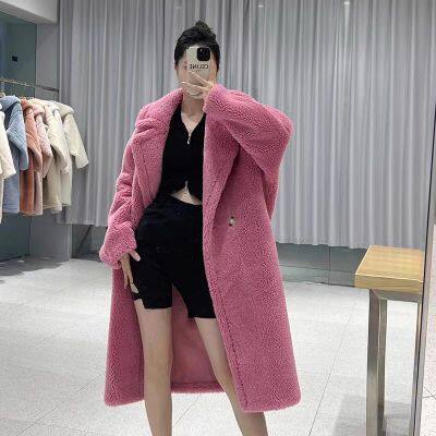 Nuevo osito de peluche, pelo de cordero, racimo, silueta, pelaje de oso Teddy granular, abrigo de pelo de longitud media para mujeres photo-3