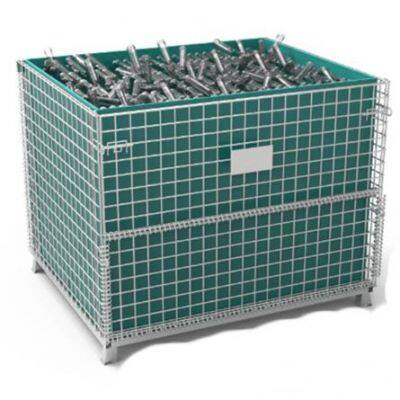 Galvanized Storage Cages Wire Basket Stillage Cage Wire Mesh Containers Warehouse Industrial