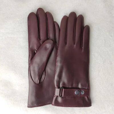 High Quality Sheepskin Leather Gloves Touch Screen Winter Gloves for Women photo-5