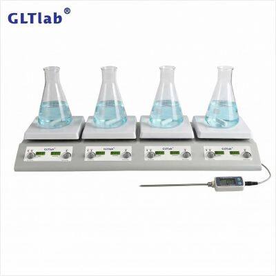 Четырехкомпонентный магнитный мешалка с керамическими тарелками на четырех ручках с многоуровневым нагревом