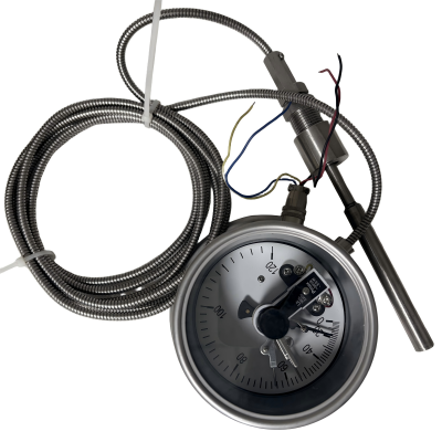 Textile Industry Capillary Silicon Oil Filled Pressure Type Thermometer With Staineless Steel Probe Oil Thermometer for Chemical Industry photo-2