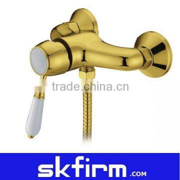 Bath Bathroom Wall Mounted Tub Shower Faucet -Gold-Plated