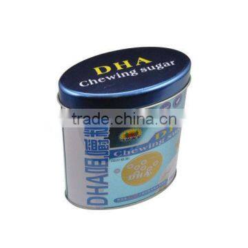 oval shaped food safe sugar tin box