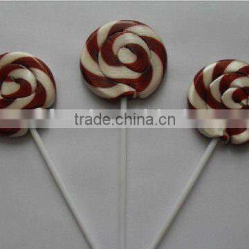 brown round flat lollipop