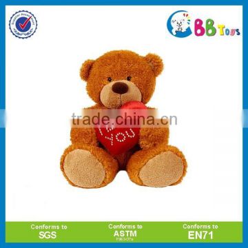 Wholesale Valentines day gift soft plush teddy bear toy with heart and rose