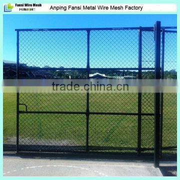 Security pvc chainwire fencing single sliding gate for school site