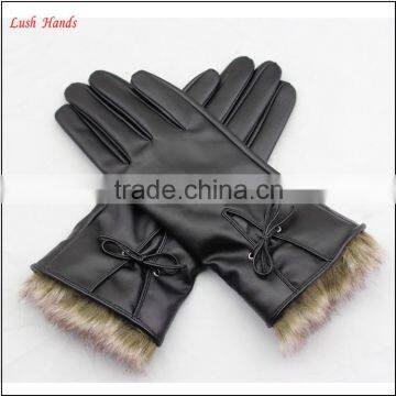 Ladies PU Working Leather Gloves Women Winter photo-5