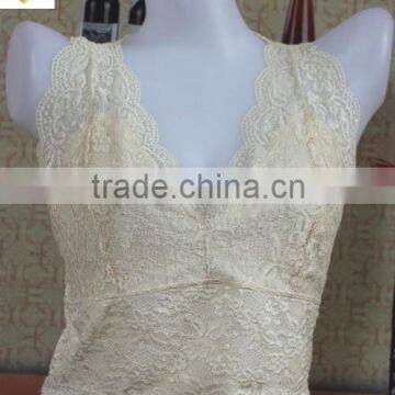 Nude full lace camisole,sexy lace lady camisole for nighty wear