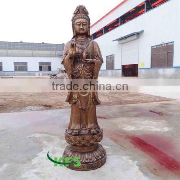 Bronze standing Guanyin sculpture