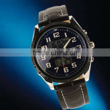 MR007 New Classic Swiss Design Mens Man Black Face Army Military Leather Sport Watch