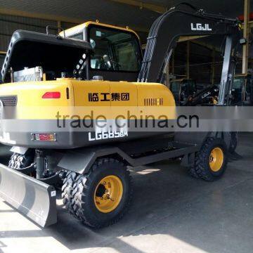 Mini Excavator Prices, LG680 Excavator, Walking Wheel Excavator, 8T Wheel Excavator