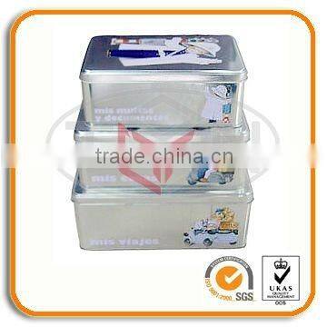 storage 3 rectangular tin box set