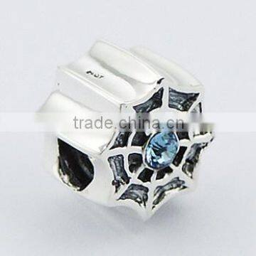 Austrian Crystals Spiderweb Bead Gothic Antiqued 925 Silver