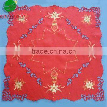 100% polyester christmas table cloth with embroidery houseware household textile