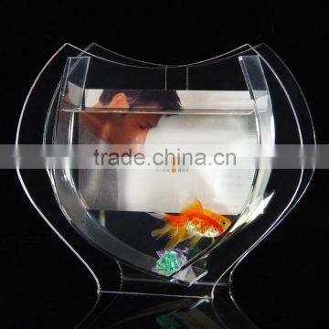 customized different shape design desktop mini clear acrylic fish aquarium tank,fish bowl with back picture photo display frame                        
                                                Quality Choice