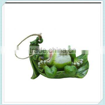 naughty garden decor resin green frog figurine