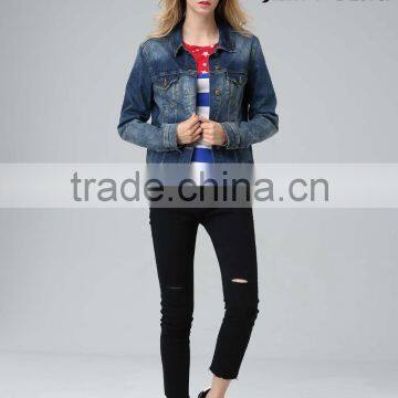 2016 Wholesale Price High Quality Plain Cheap Women Denim Jean Jackets