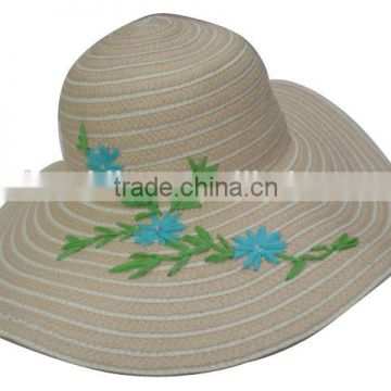 hand weave flower womens paper braided summer fashion straw hat