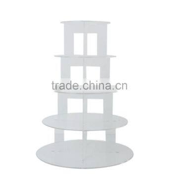 5 Tier Clear Acrylic Round Cake Stand Tower Wedding Party Cake Display