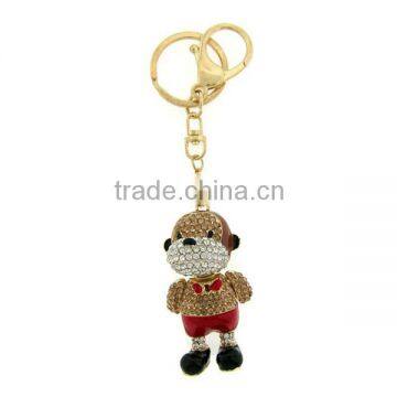 chimp monkey gold topaz keychian